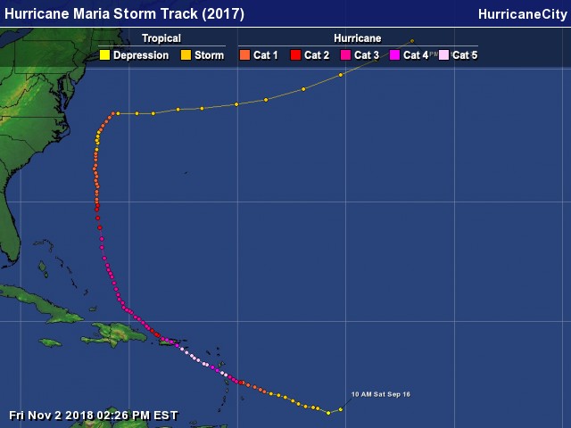 Hurricane Maria track