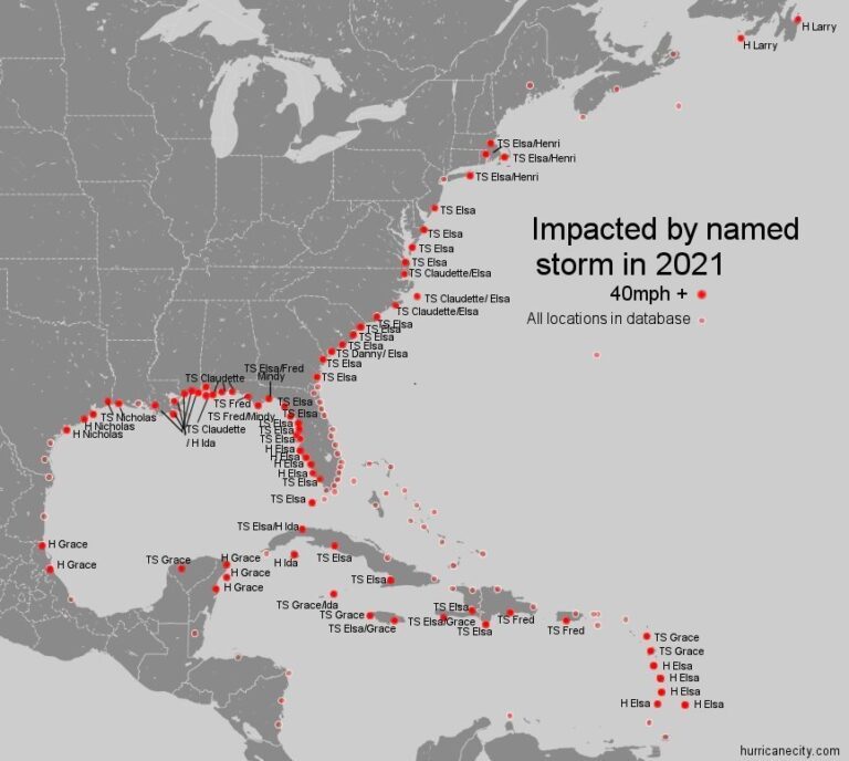 Hit map for 2021
