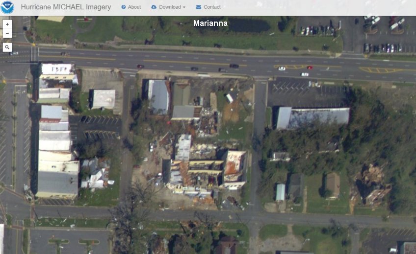 Damage in Marianna from Hurricane Michael