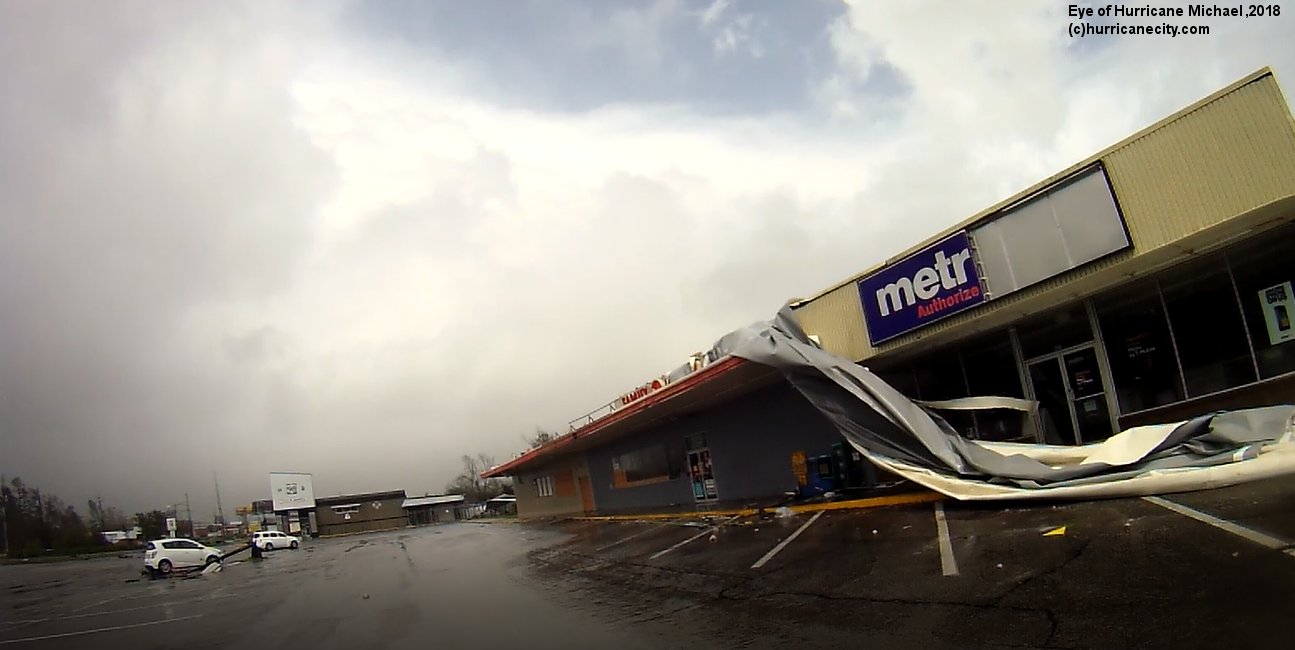 photo of hurricane michael eye