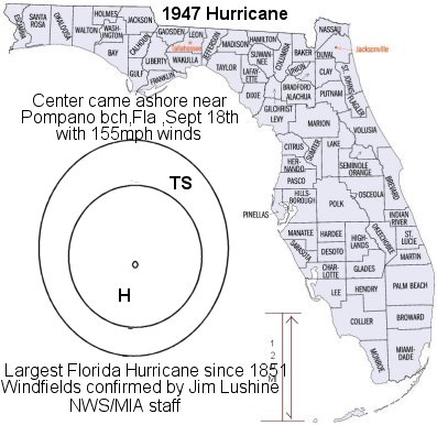 1947 Fort Lauderdale hurricane size