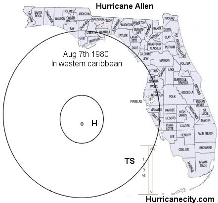 1980 Hurricane Allen size