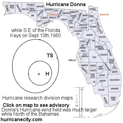 1960 Hurricane Donna size