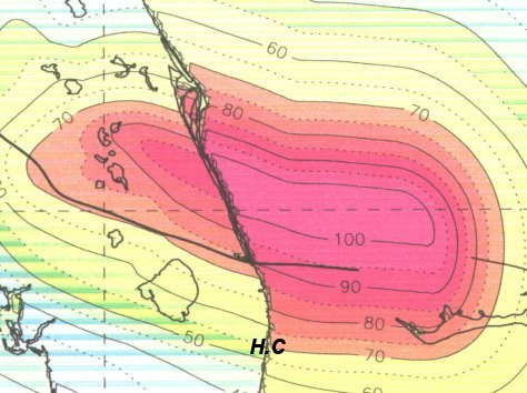 Wind swath in Jeanne from NOAA's Hurricane Research Division